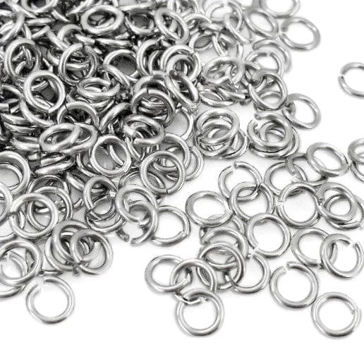 Stainless Steel Jump Rings - Silver 200 pcs - Kit & Co.6mm