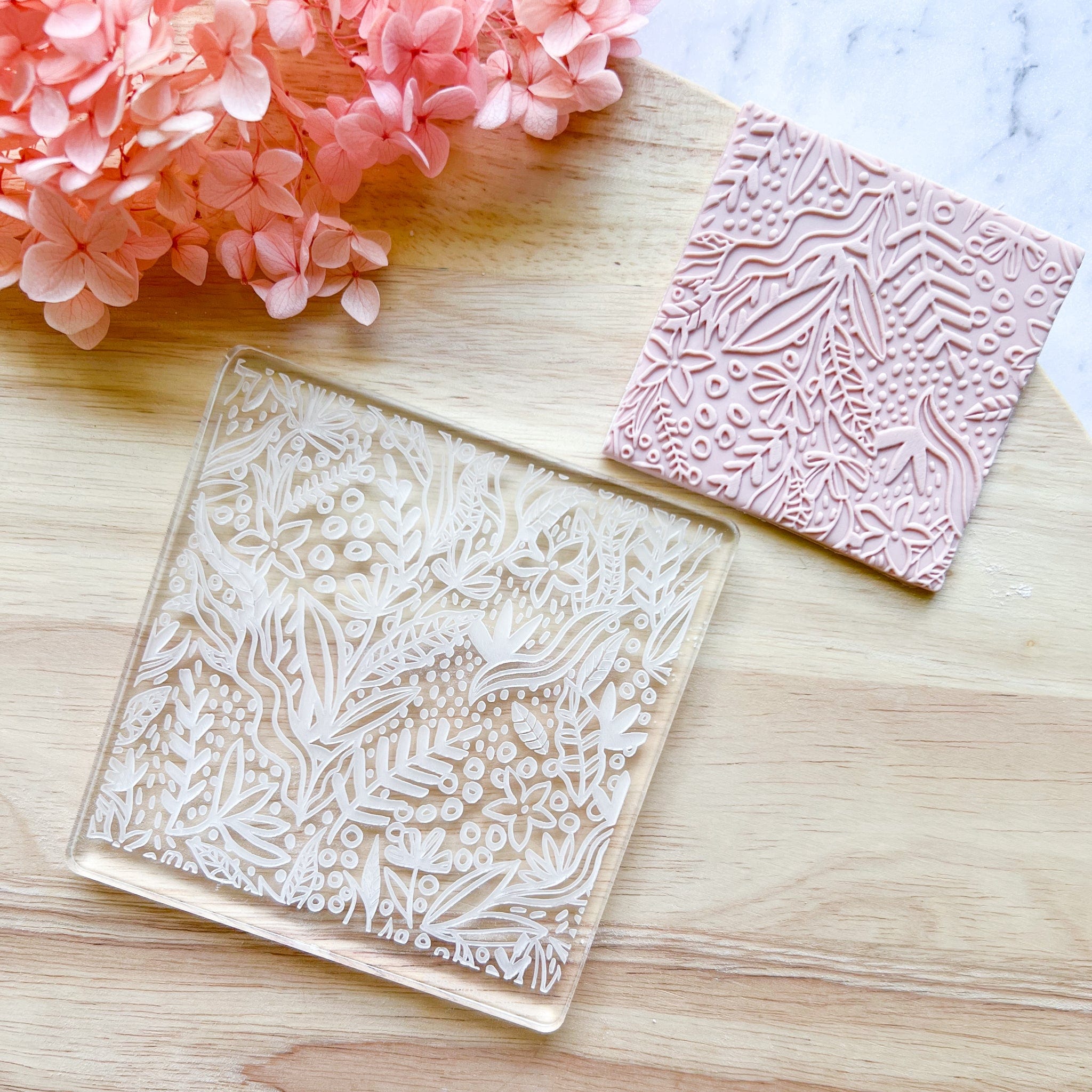 kitandco.com.au Stamp "Floral Drawing" - Large Texture Plate