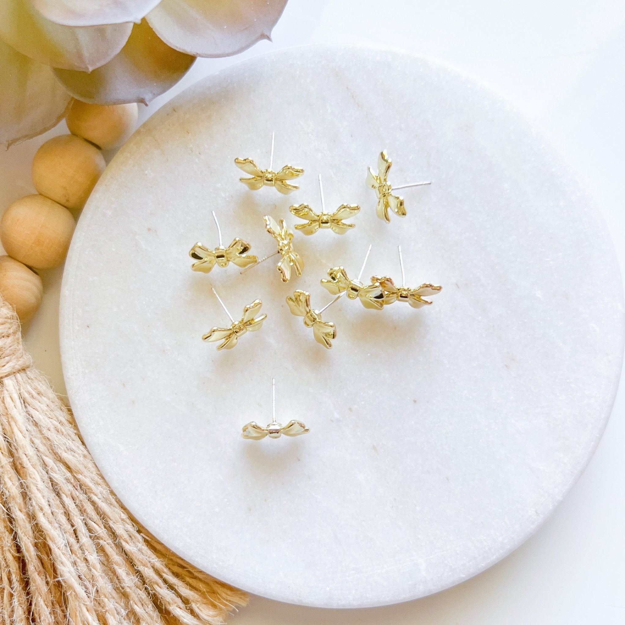 “Bow 2” - Earring Posts (10 pcs) - Kit & Co.Tools