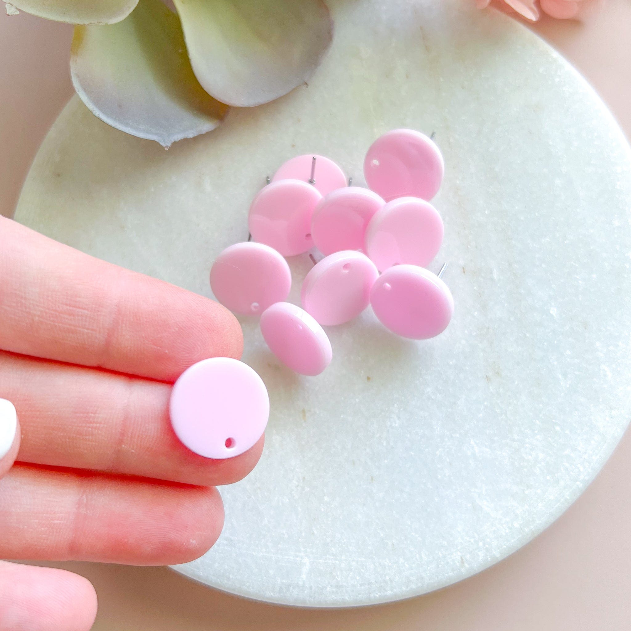 kitandco.com.au Tools Circle Acrylic Post - Pink (10 pcs)