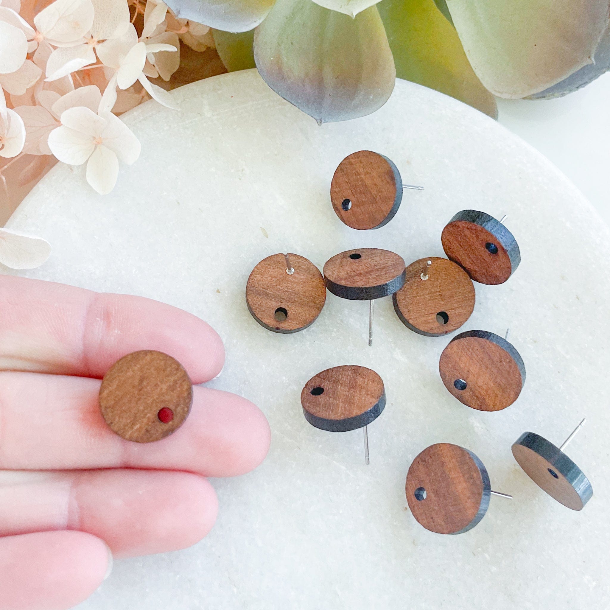 kitandco.com.au Tools "Circle" Wooden - Earring Post (10 pcs)