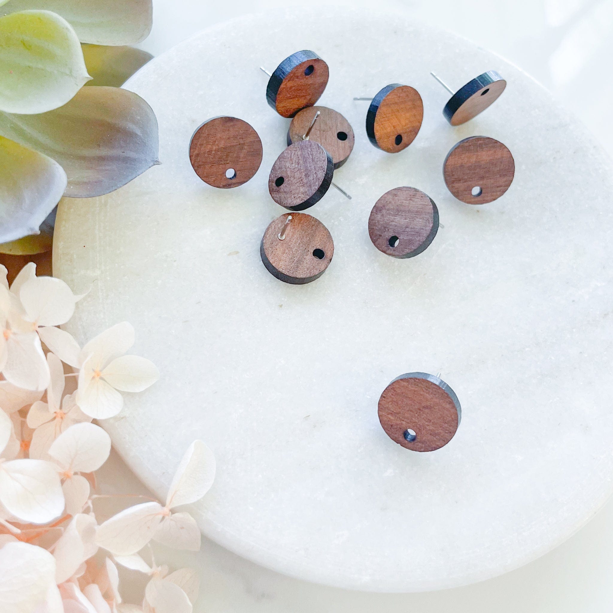 kitandco.com.au Tools "Circle" Wooden - Earring Post (10 pcs)