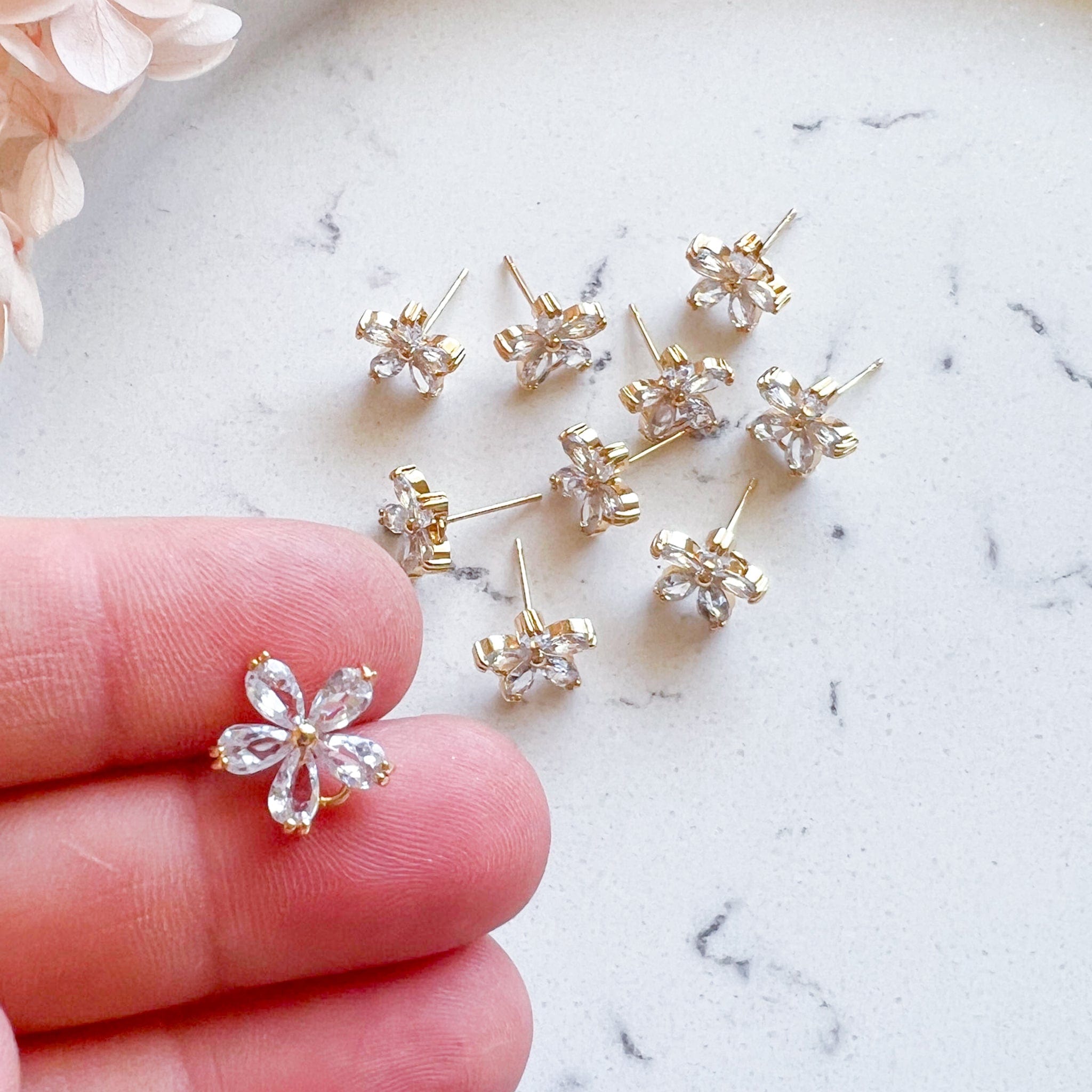 kitandco.com.au Tools "Crystal Flower"- Earring Posts (10 pcs)