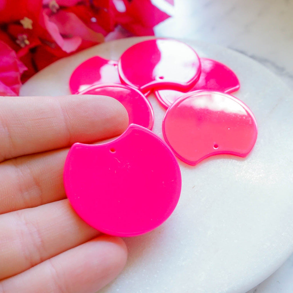 kitandco.com.au Tools Pink "Emmi" Acrylic Charm - Fluro (6pcs) DISCONTINUED