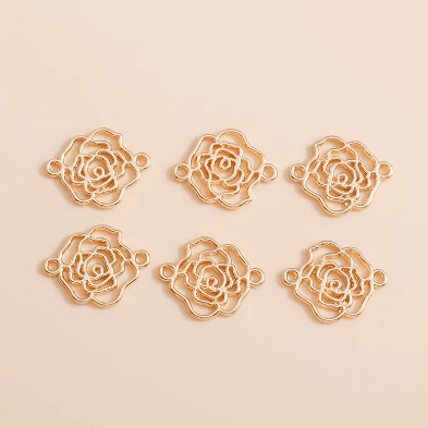 "Filagree Rose" Connector - 10 pcs - Kit & Co.Jewelry Findings