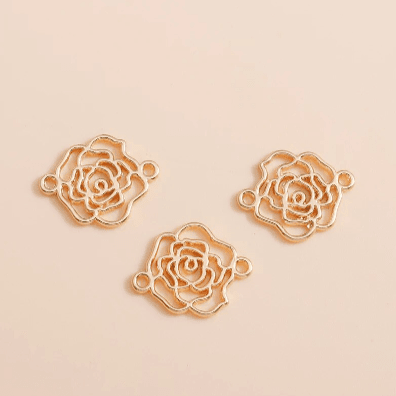 "Filagree Rose" Connector - 10 pcs - Kit & Co.Jewelry Findings