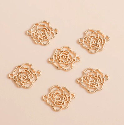 "Filagree Rose" Connector - 10 pcs - Kit & Co.Jewelry Findings