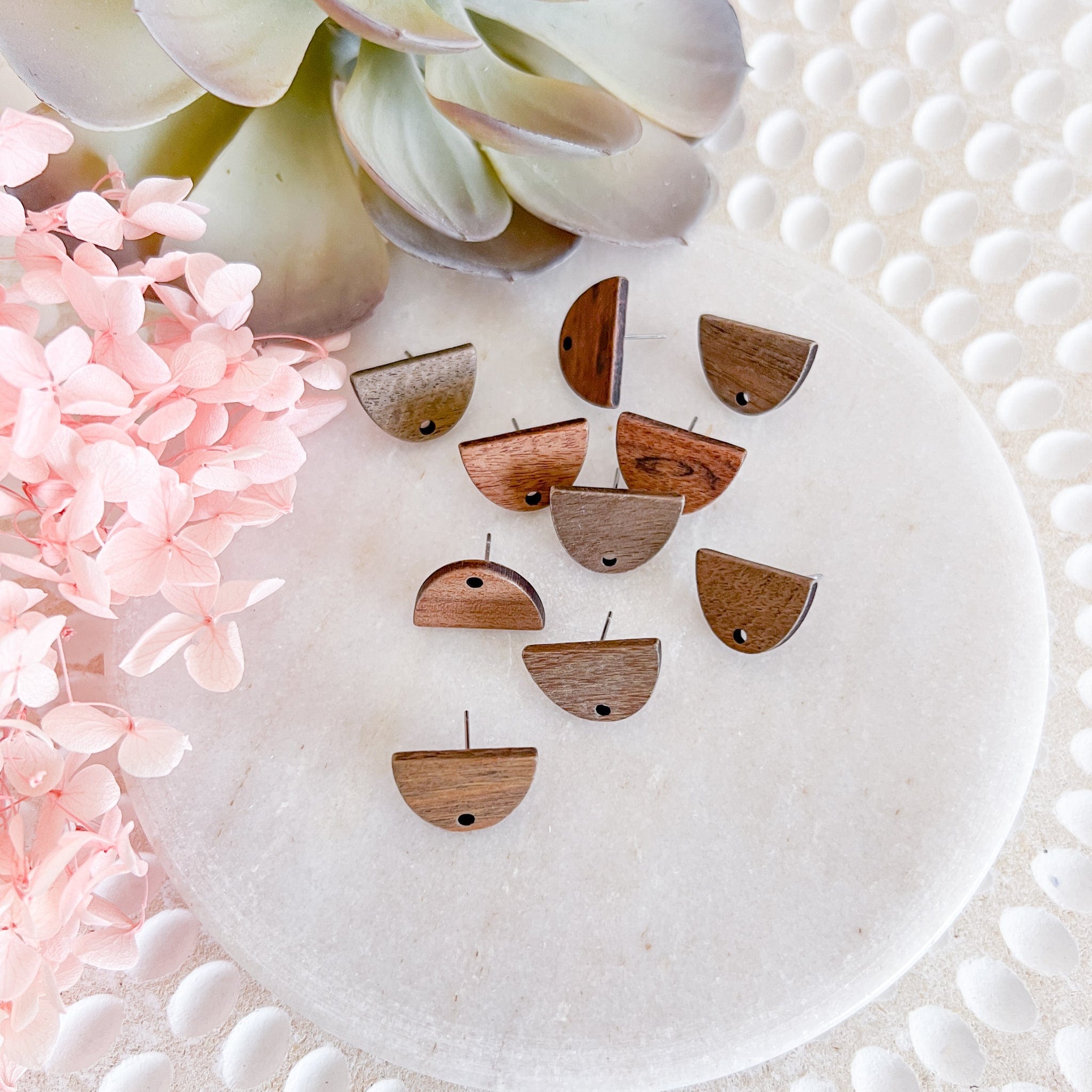 kitandco.com.au Tools "Half Oval" Wooden - Earring Post (10 pcs)