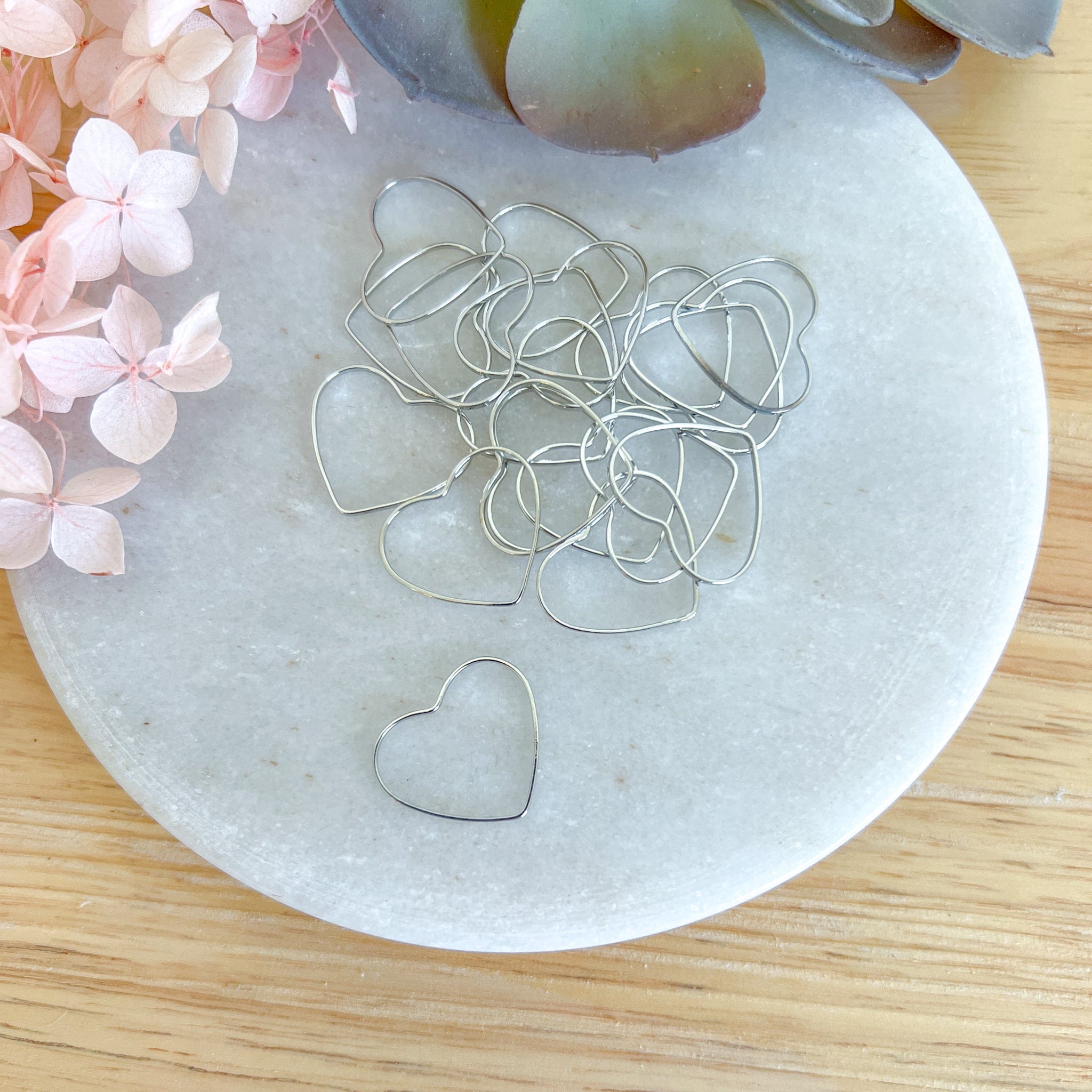 kitandco.com.au Tools Midi Heart Connector - 20 pcs Silver