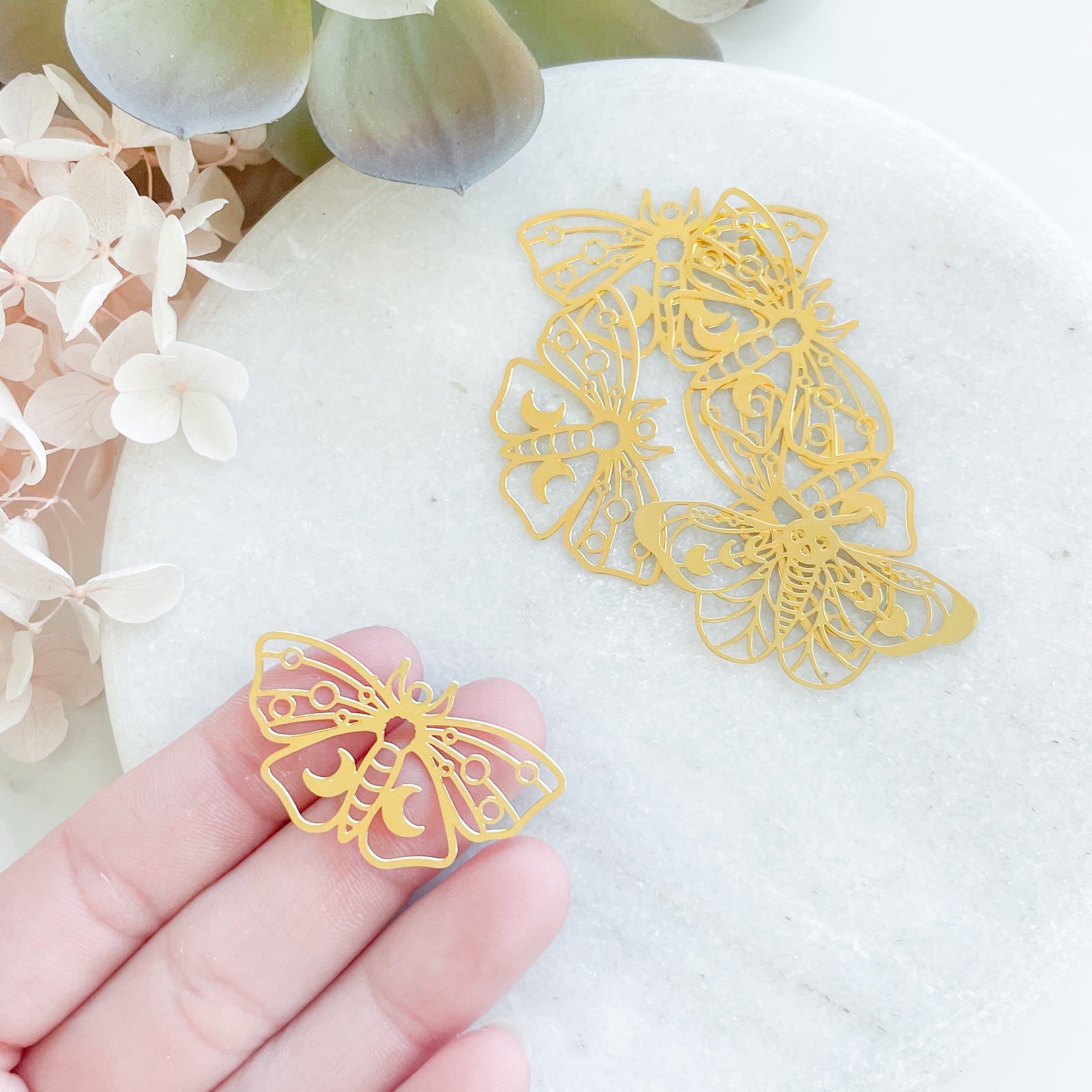 kitandco.com.au Tools Gold "Mystic Moth" Charm - 10 pcs