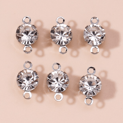 kitandco.com.au Tools "Rhinestone" Connector - 20 pcs Silver