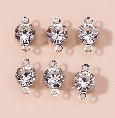 kitandco.com.au Tools "Rhinestone" Connector - 20 pcs Silver