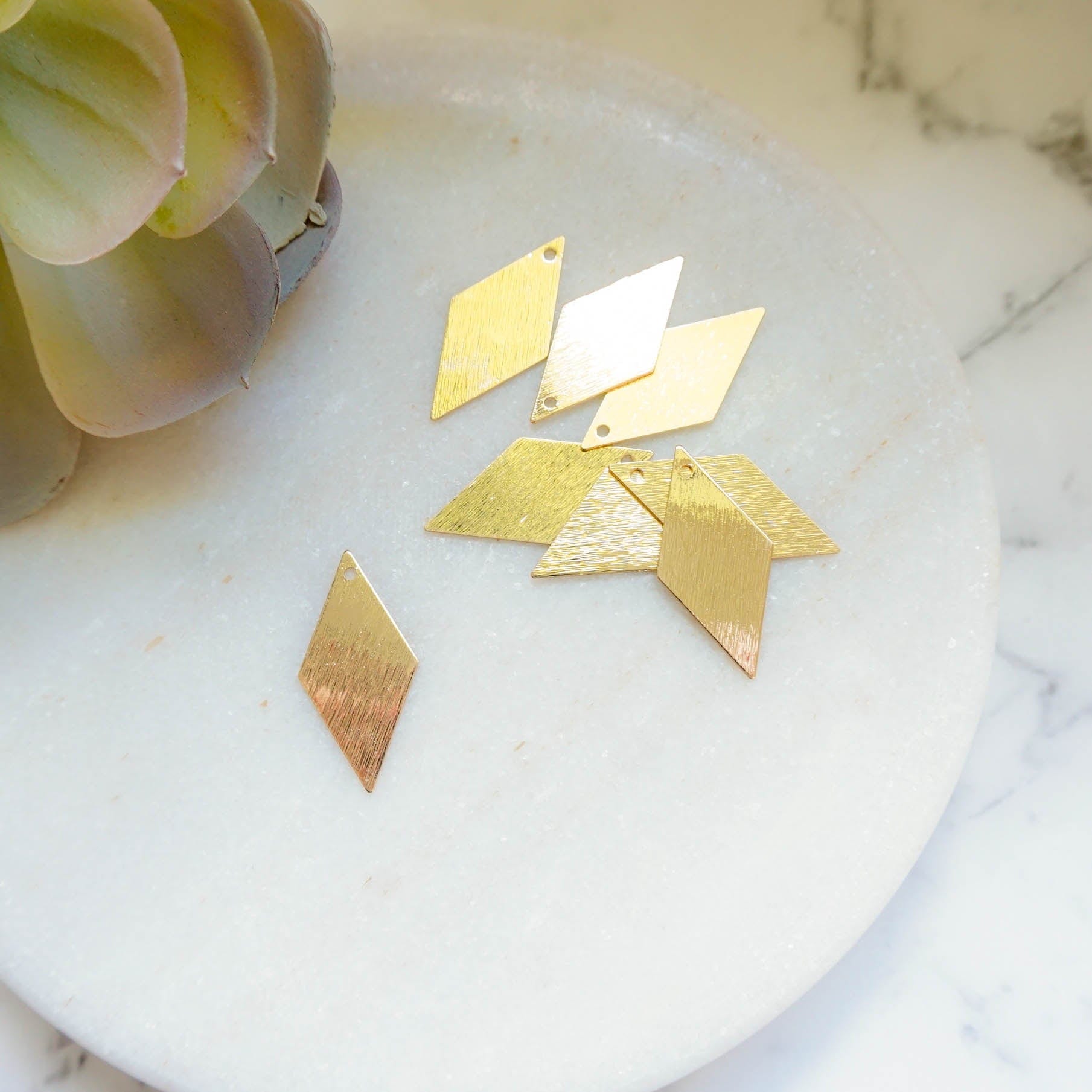 kitandco.com.au Tools Rhombus Brushed Charm (10pcs) Choose Colour