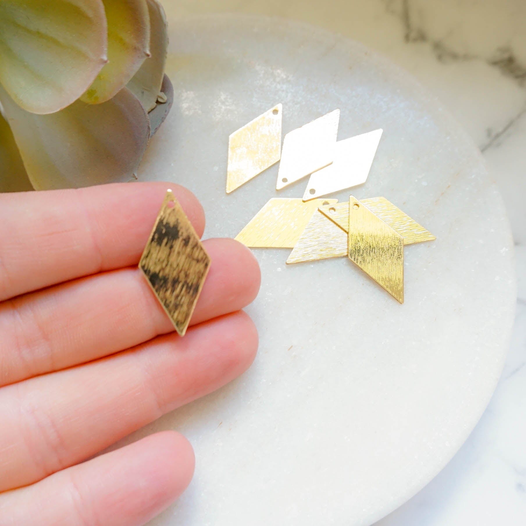 kitandco.com.au Tools Rhombus Brushed Charm (10pcs) Choose Colour