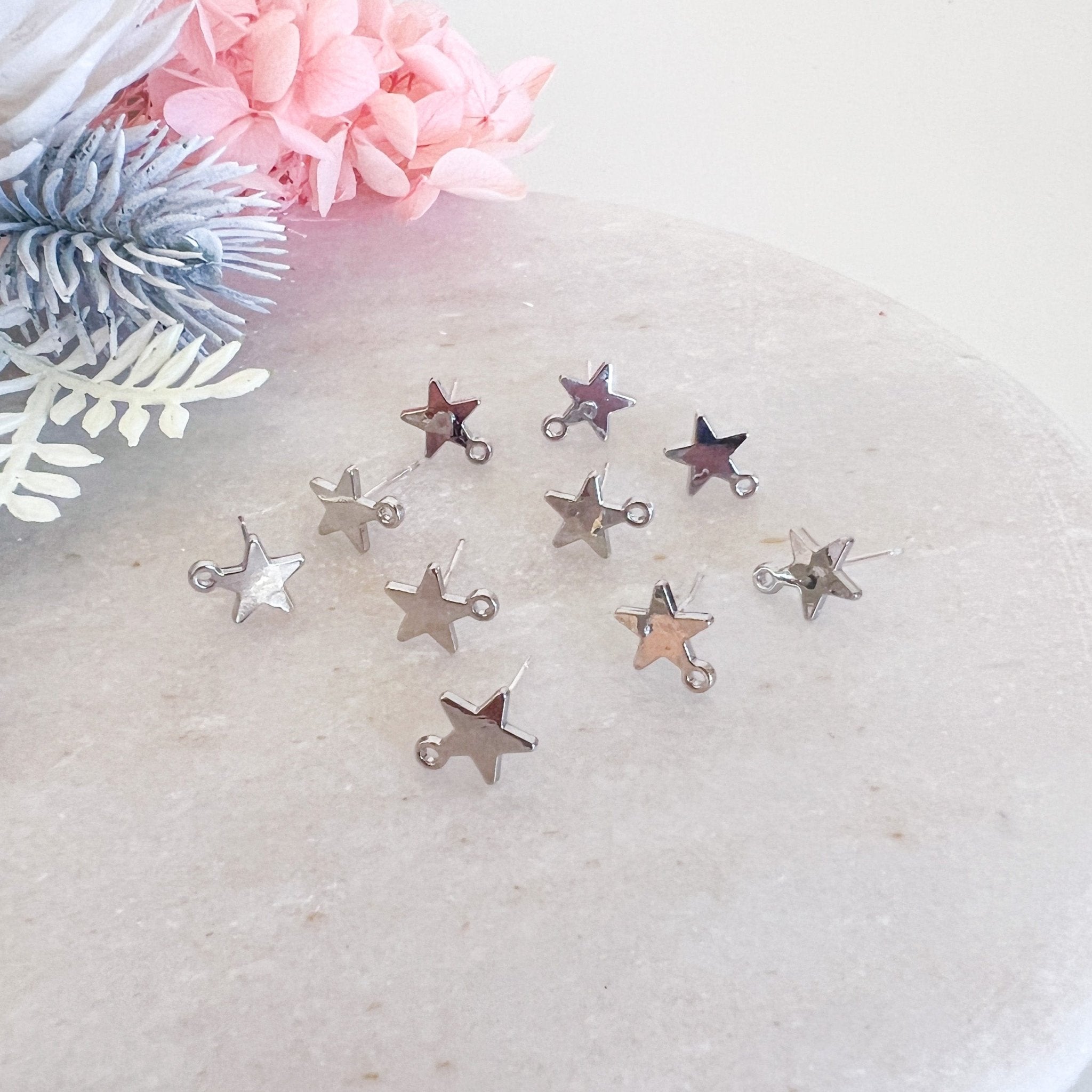 Small Star Earring Post (10pcs) - Kit & Co.ToolsSilver