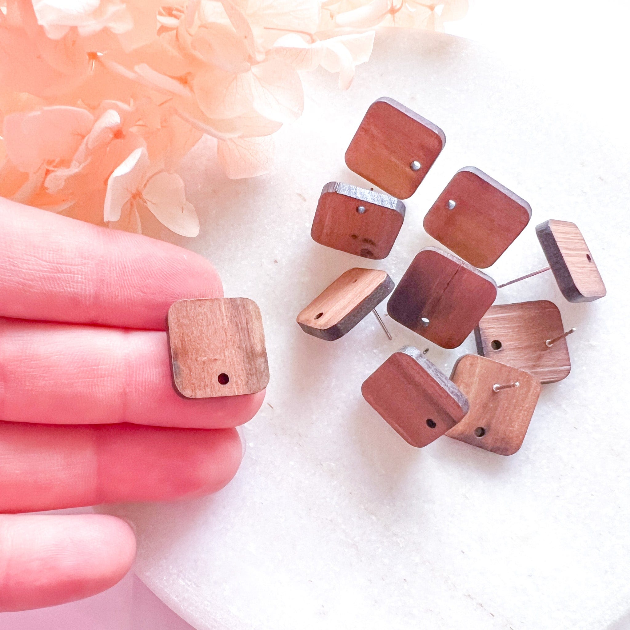 kitandco.com.au Tools "Square" Wooden - Earring Post (10 pcs)