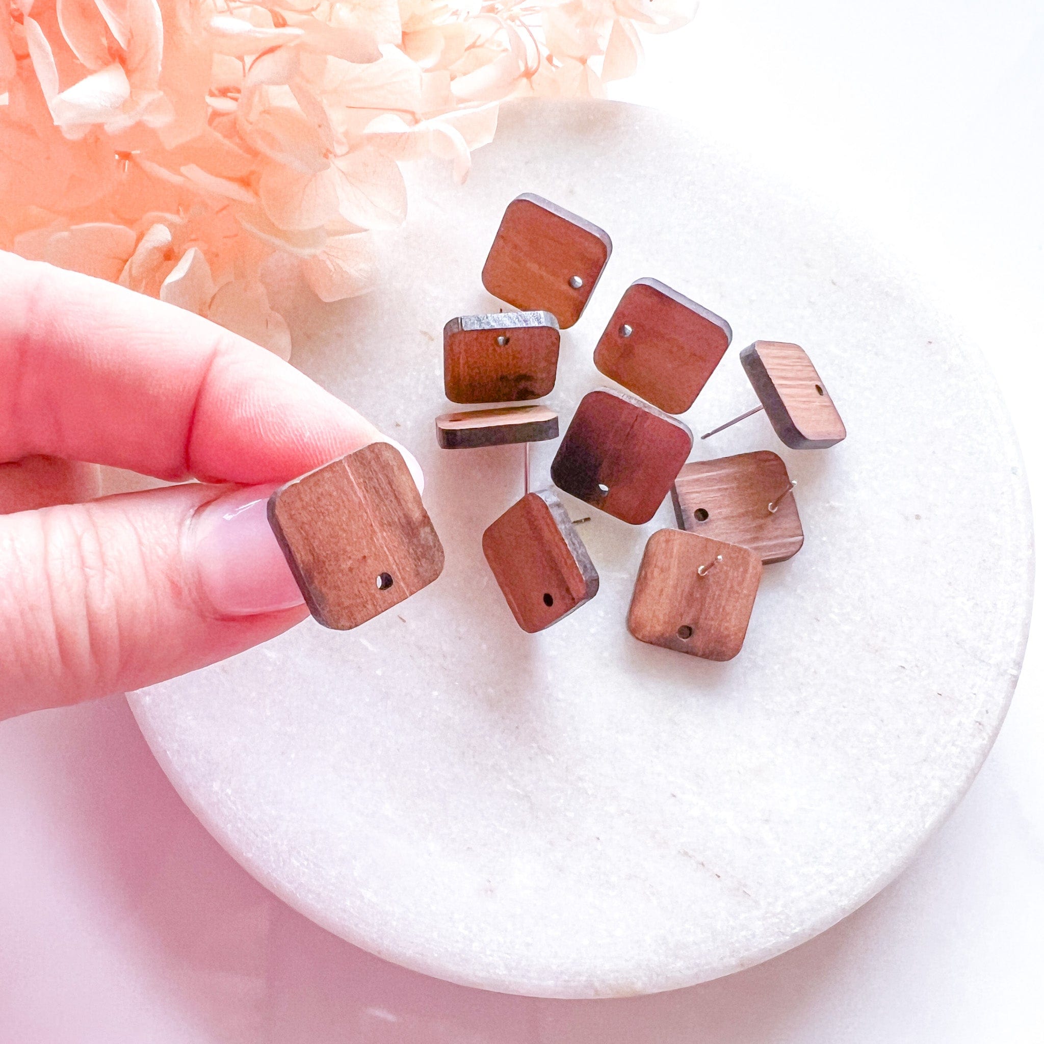 kitandco.com.au Tools "Square" Wooden - Earring Post (10 pcs)