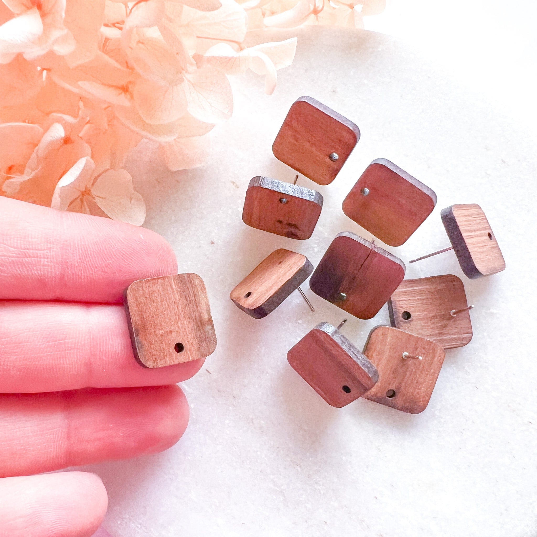 kitandco.com.au Tools "Square" Wooden - Earring Post (10 pcs)