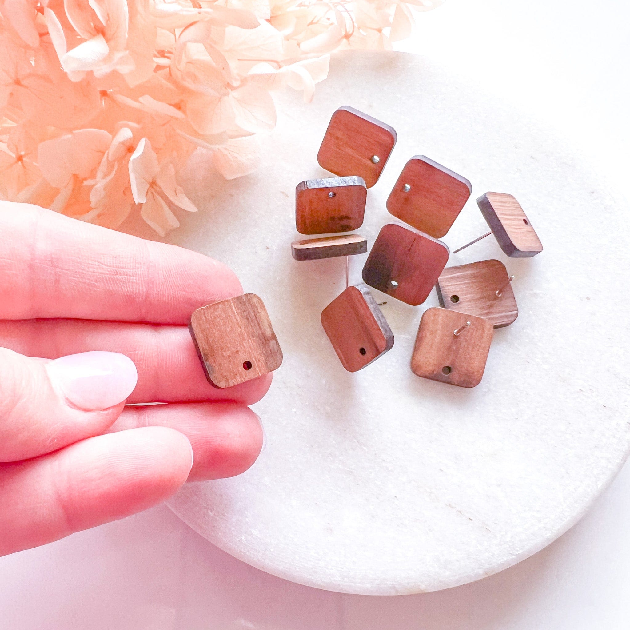 kitandco.com.au Tools "Square" Wooden - Earring Post (10 pcs)