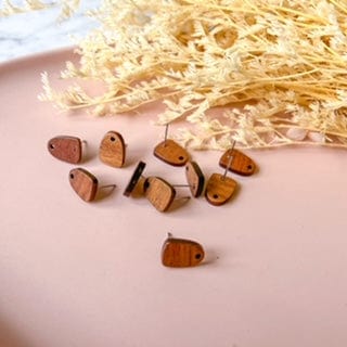 "Teardrop" Wooden - Earring Post (10 pcs) - Kit & Co.Tools