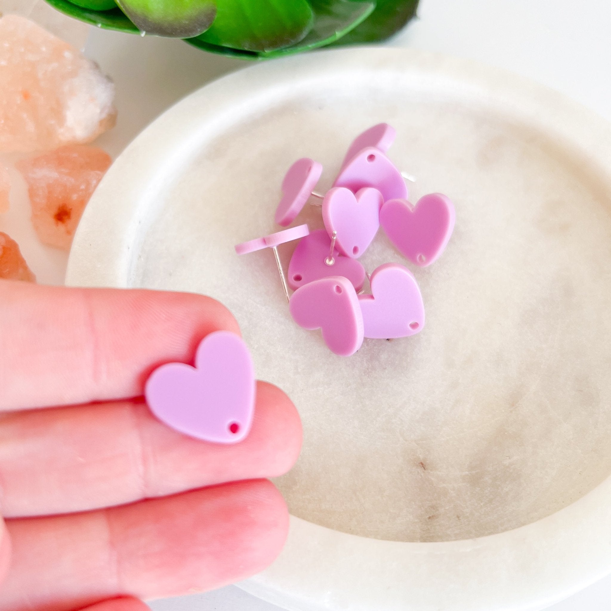 Heart Acrylic Earring Posts - Choose Colour (10pc) - Kit & Co.ToolsLilac