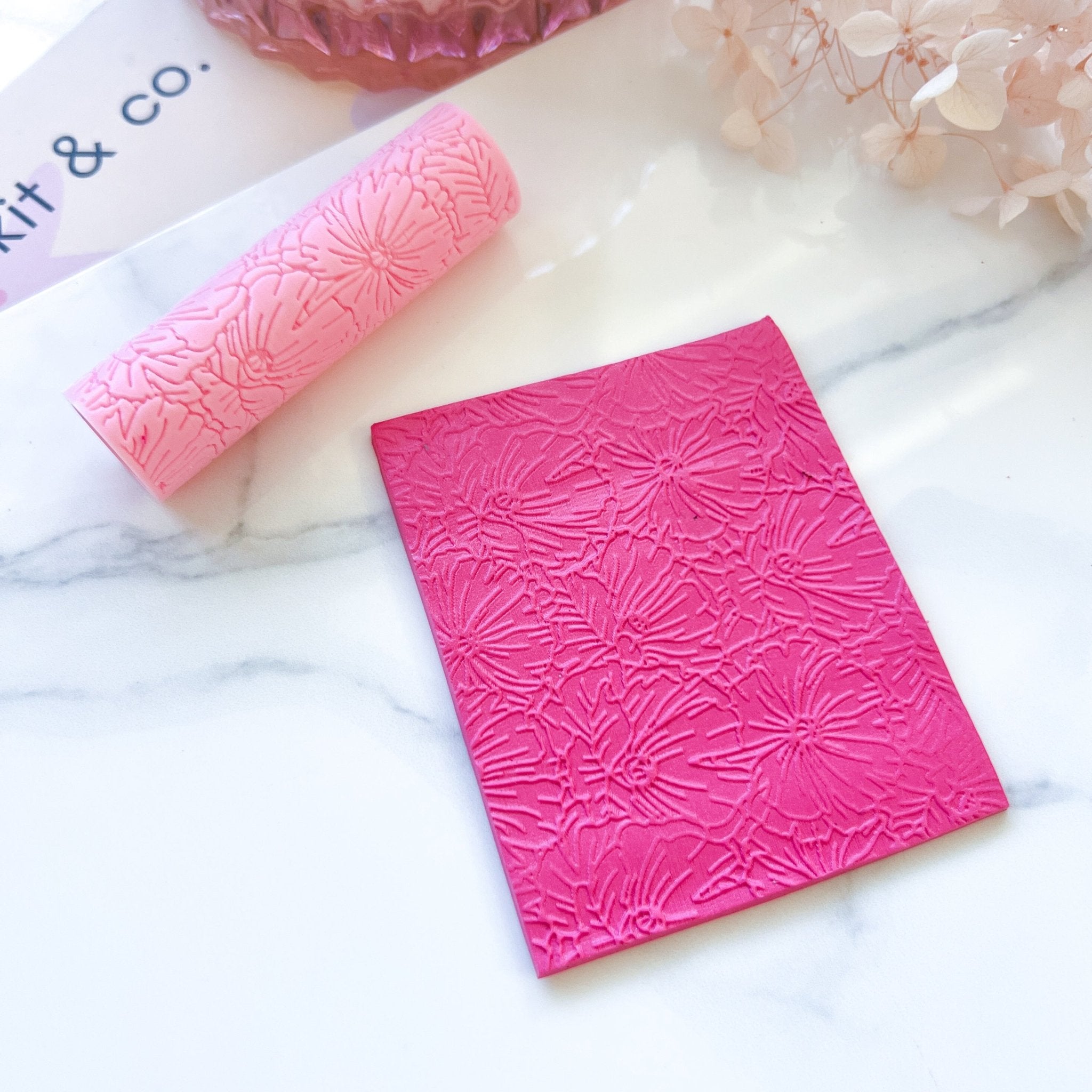 "Blooming Rose" PLA Texture Roller - Kit & Co.Texture Roller ResinEmboss