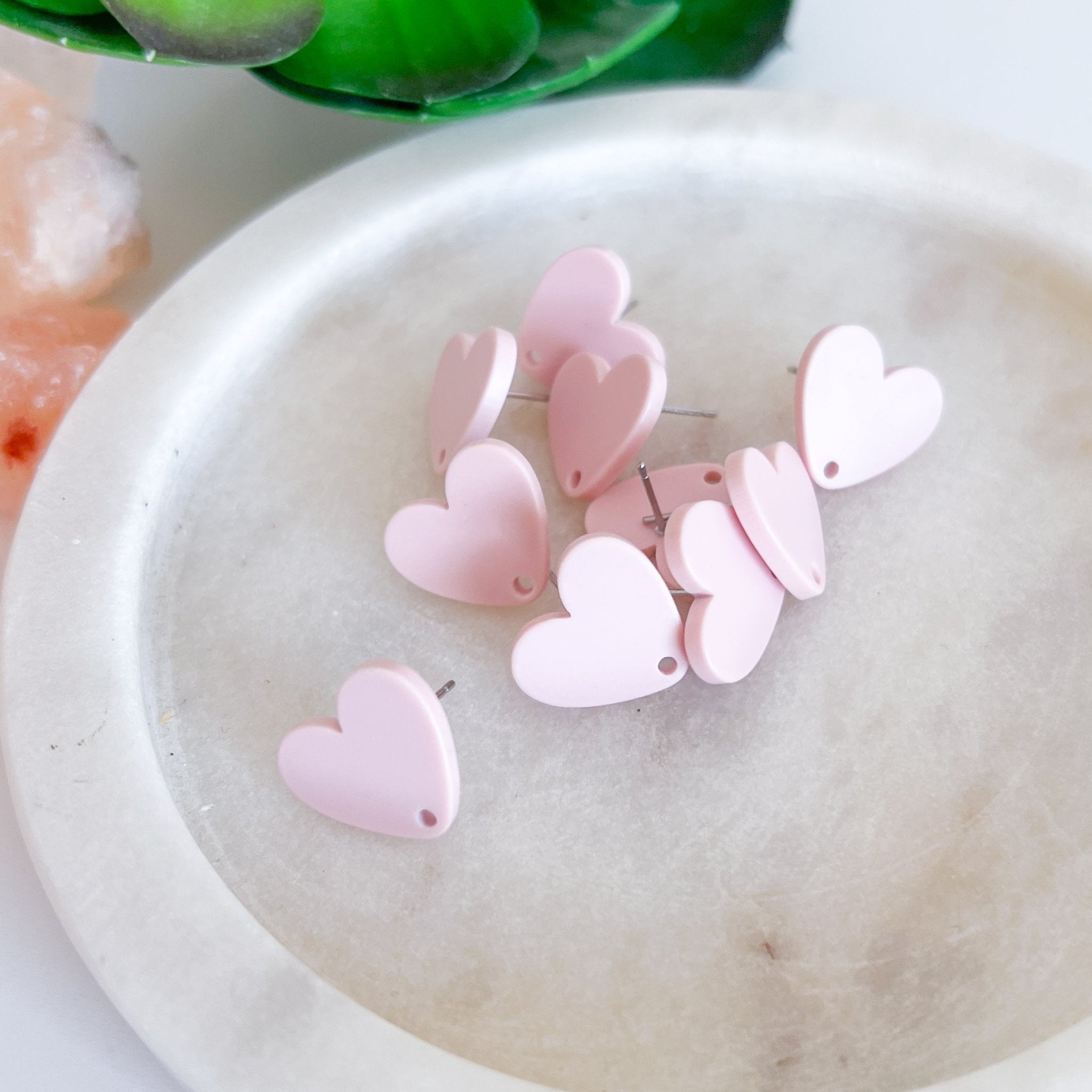 Heart Acrylic Earring Posts - Choose Colour (10pc) - Kit & Co.ToolsBlue