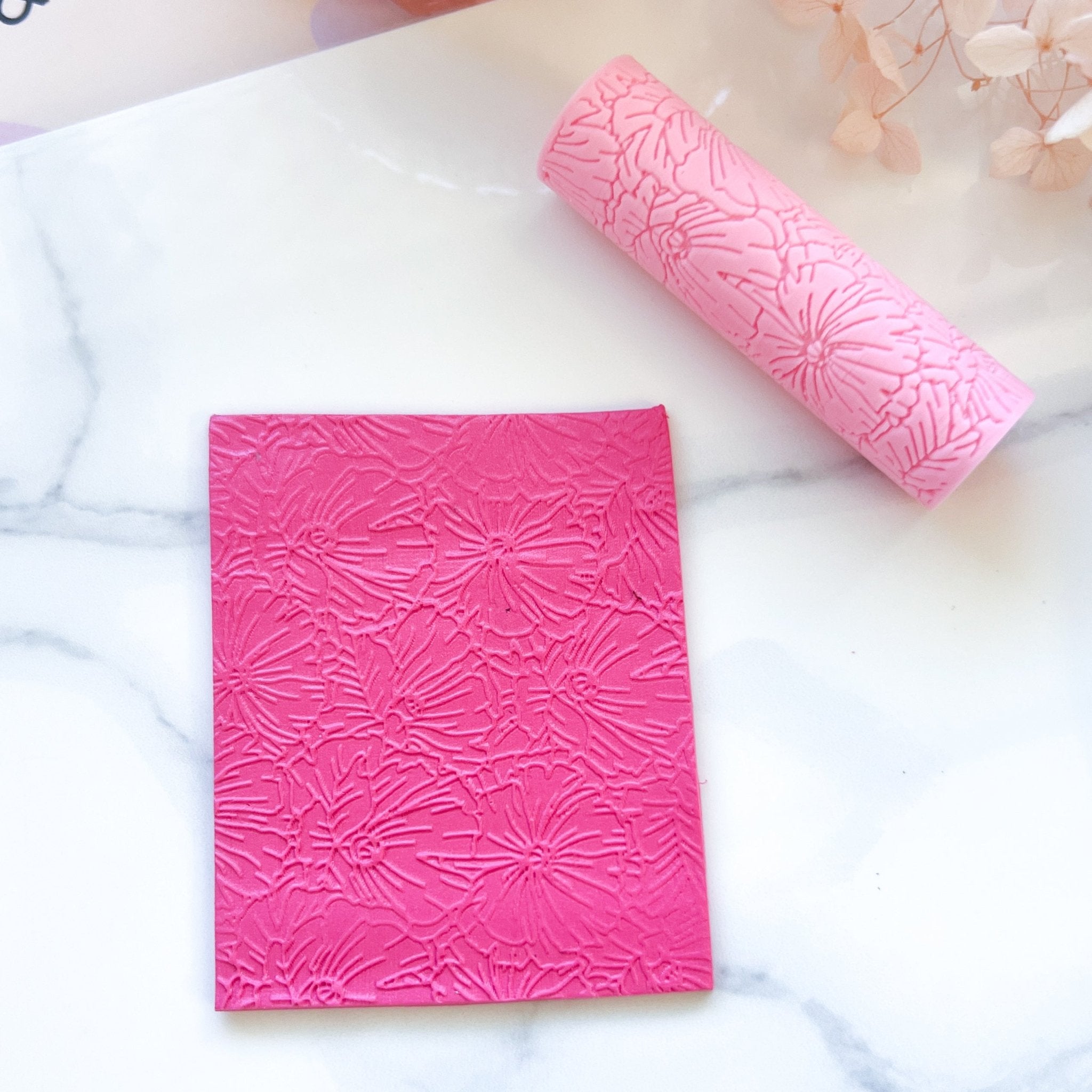 "Blooming Rose" PLA Texture Roller - Kit & Co.Texture Roller ResinEmboss