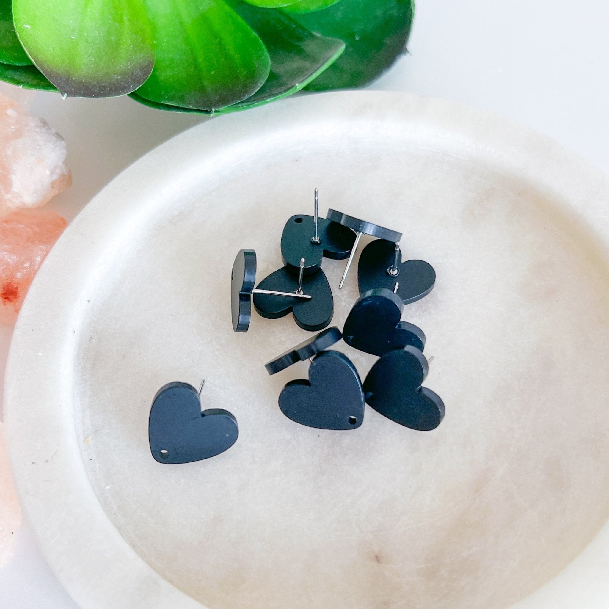 Heart Acrylic Earring Posts - Choose Colour (10pc) - Kit & Co.ToolsBlue