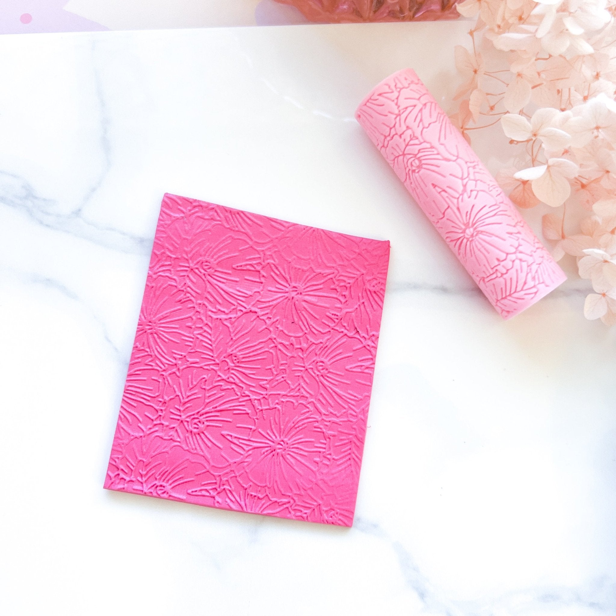"Blooming Rose" PLA Texture Roller - Kit & Co.Texture Roller ResinEmboss