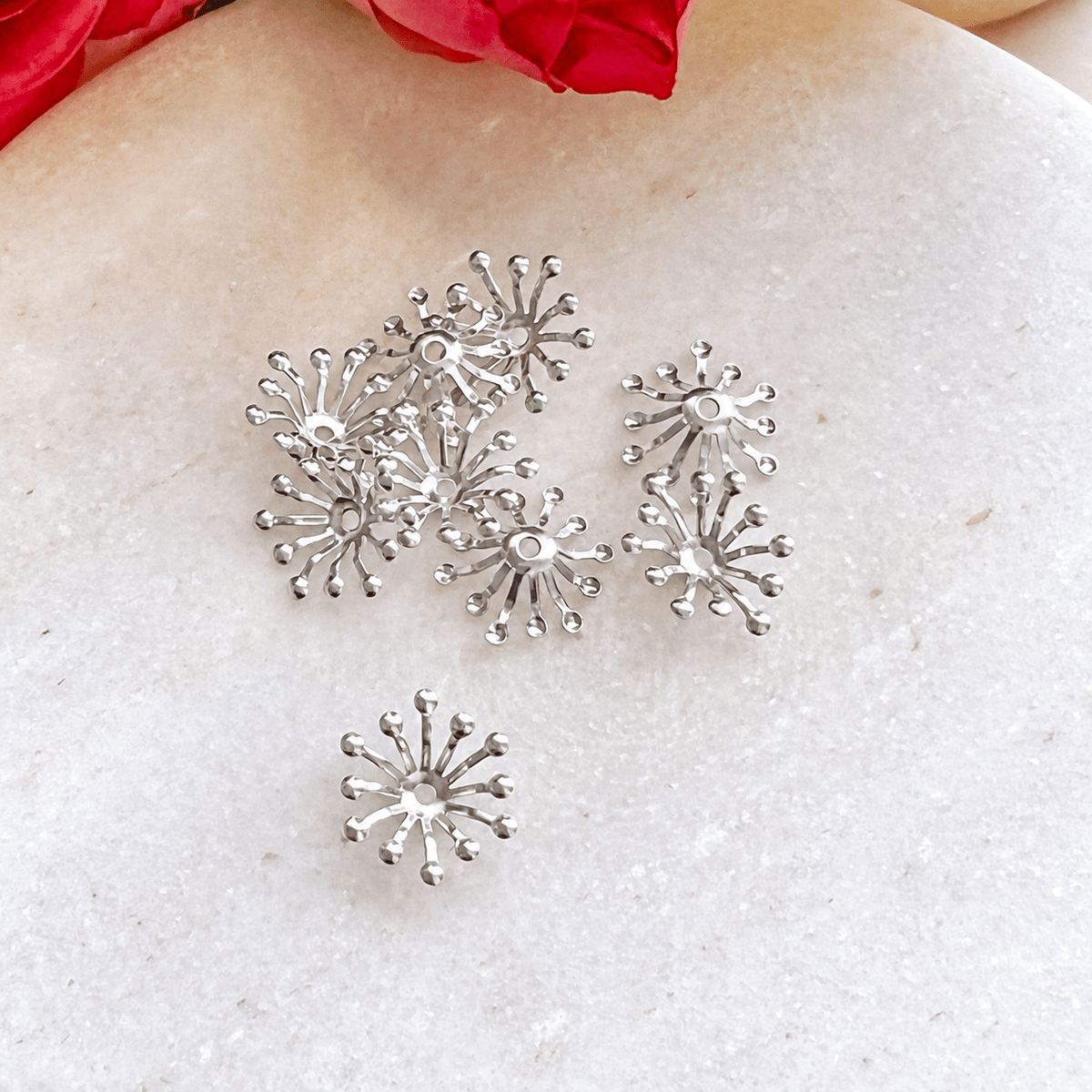 Brass Stamen 1 Silver (10pc) - Kit & Co.Jewelry Findings