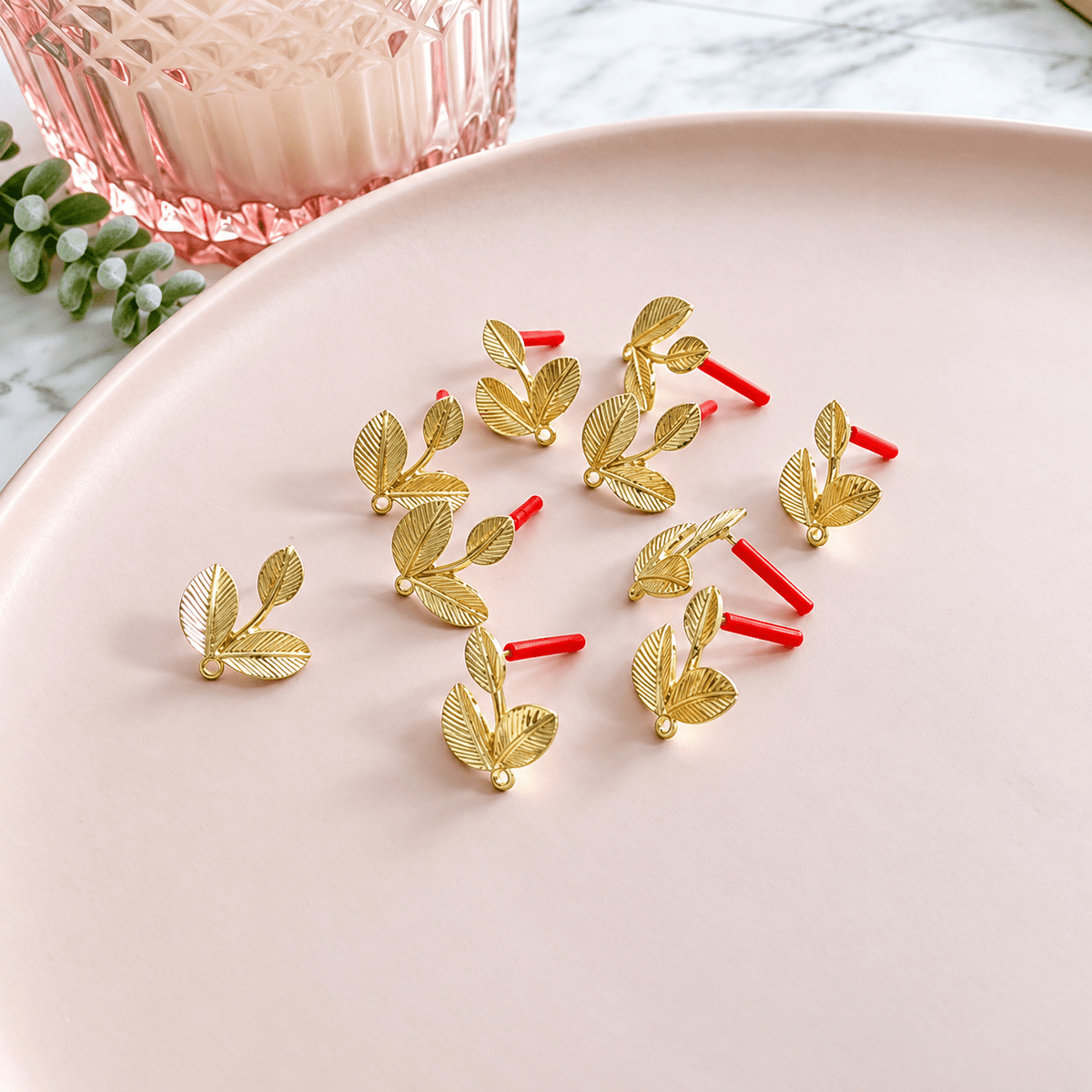 "Frond" - Earring Post (10 pcs) - Kit & Co.Tools