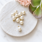 Round Faux Pearl Charm 4 (10pc) - Kit & Co.Jewelry Findings