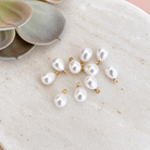 Faux Pearl Teardrop Charm 1 (10pc) - Kit & Co.Jewelry Findings