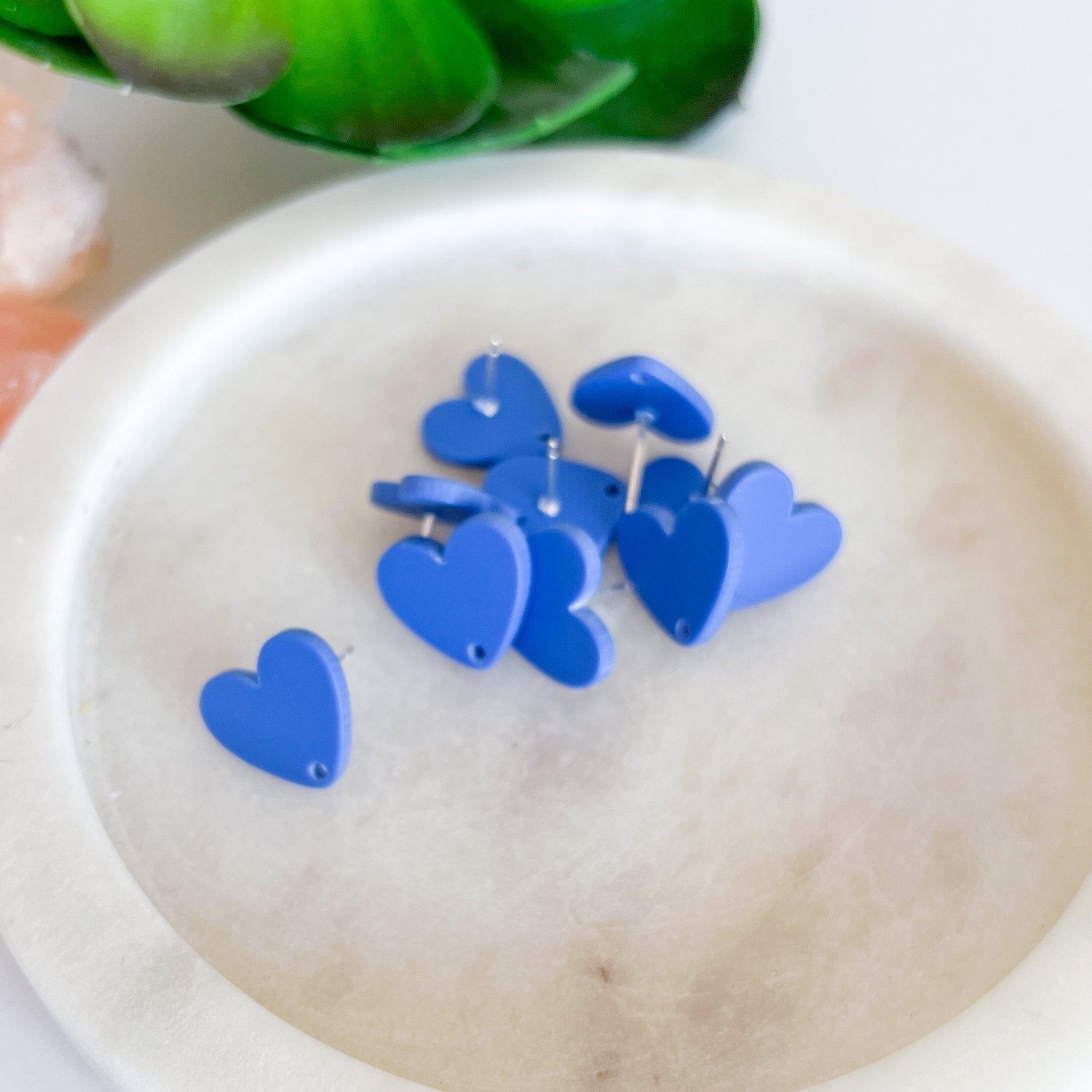 Heart Acrylic Earring Posts - Choose Colour (10pc) - Kit & Co.ToolsBaby Pink