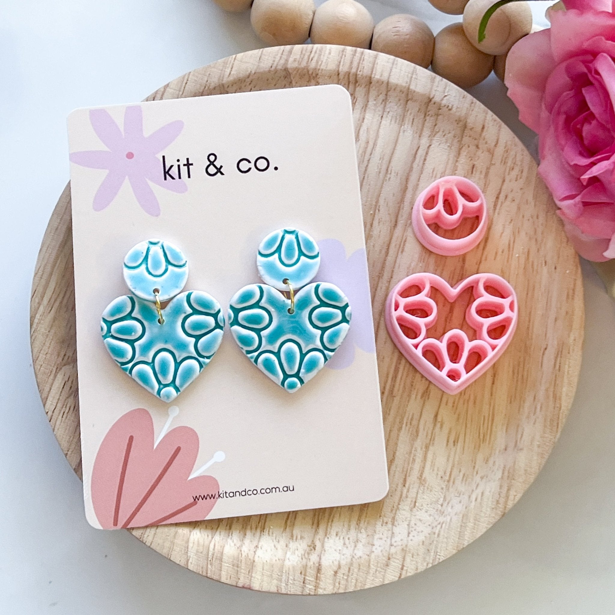 "Daisy Heart" Clay Cutter Set (2pc) NEW! - Kit & Co.Cutter