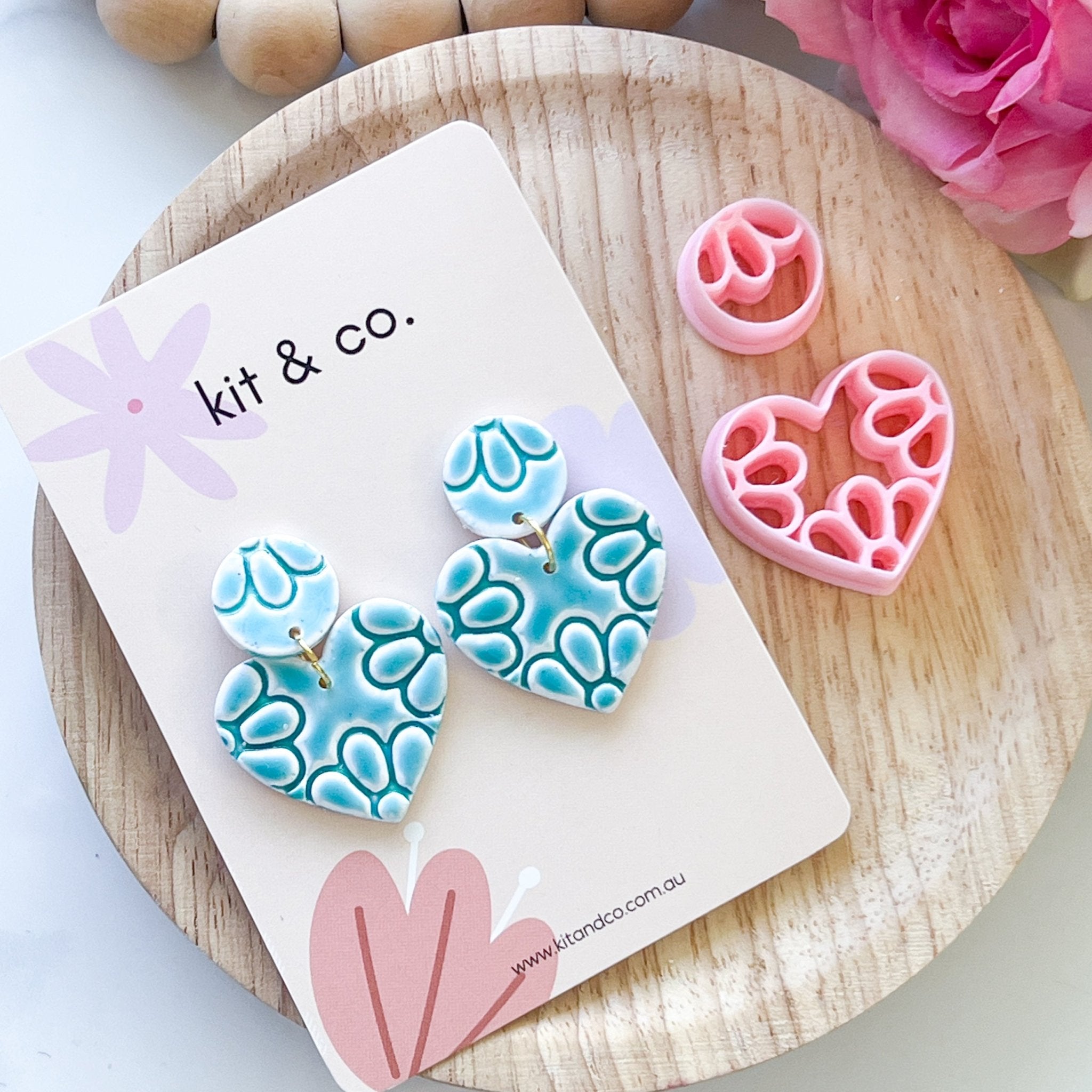 "Daisy Heart" Clay Cutter Set (2pc) NEW! - Kit & Co.Cutter