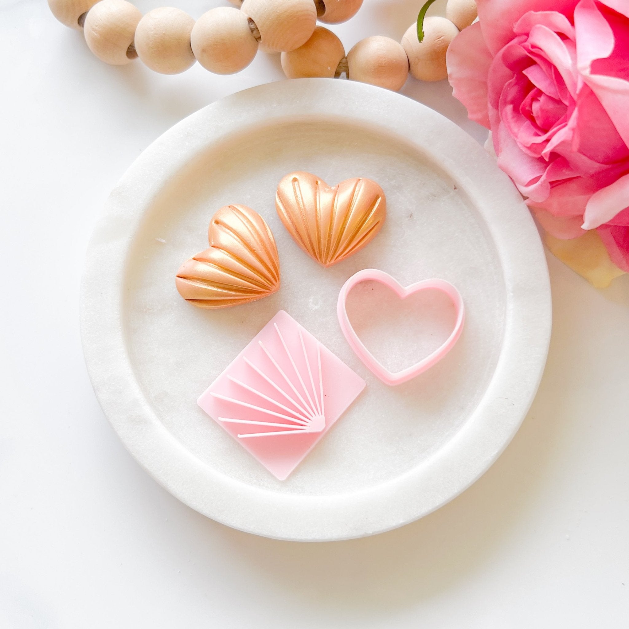 "Radiant Heart" Clay Cutter & Stamp Set (2 pc) - Kit & Co.Cutter
