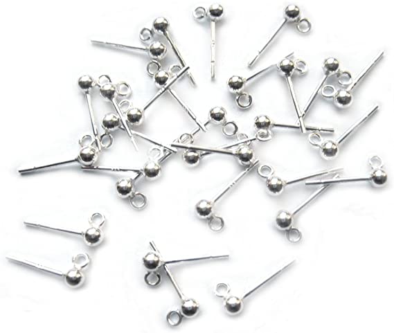 kitandco.com.au 5mm Ball Post- Silver - 50 pcs