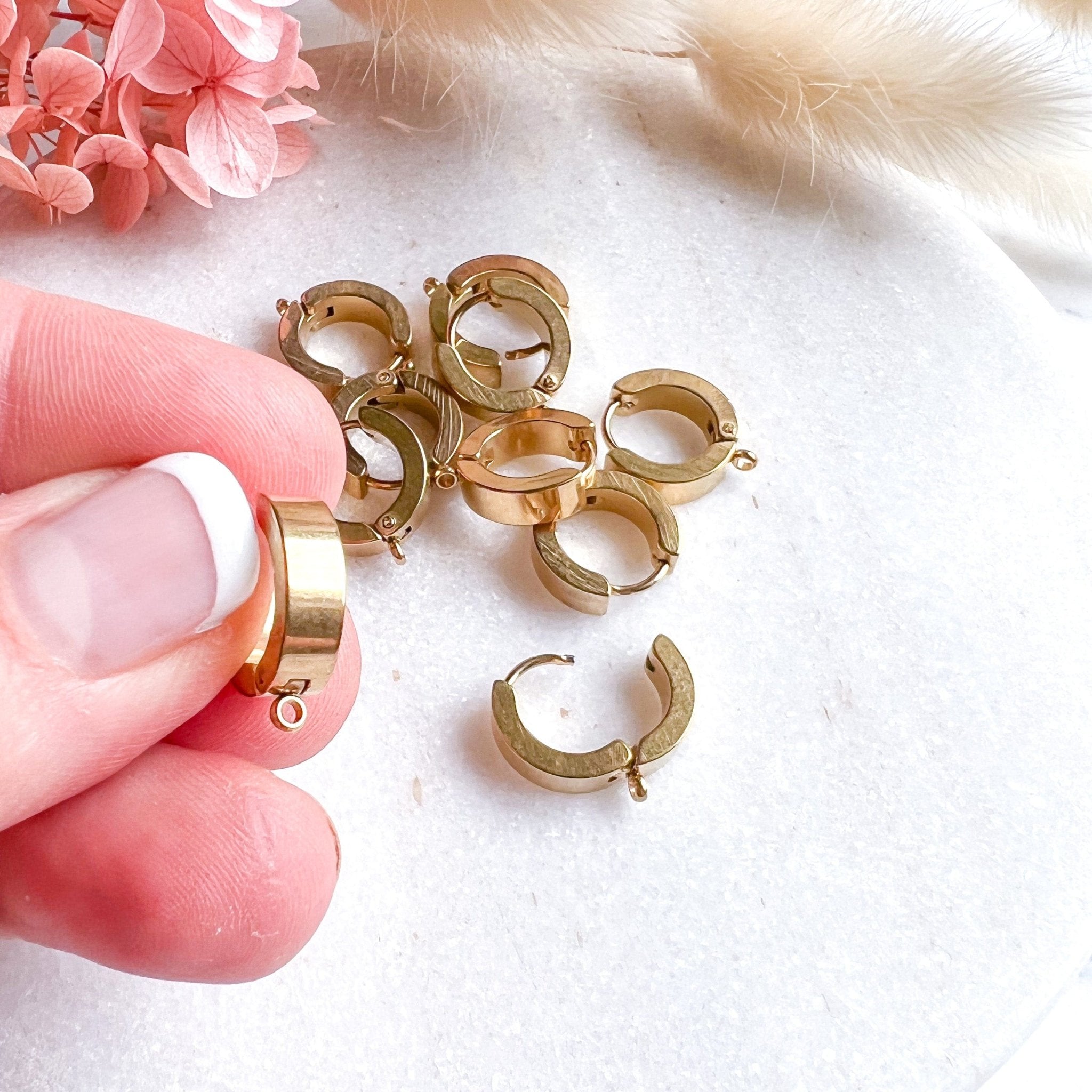 Stainless Steel Huggie Hoops - 10pcs Gold - Kit & Co.Cat Supplies