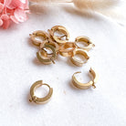 kitandco.com.au Cat Supplies Stainless Steel Huggie Hoops - 10pcs Gold