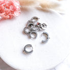 kitandco.com.au Cat Supplies Stainless Steel Huggie Hoops - 10pcs Silver