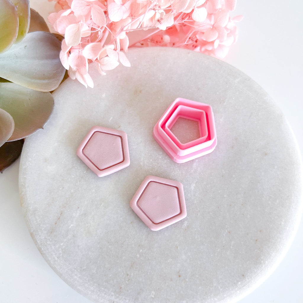 kitandco.com.au Cutter Bordered Hexagon - Clay Cutter