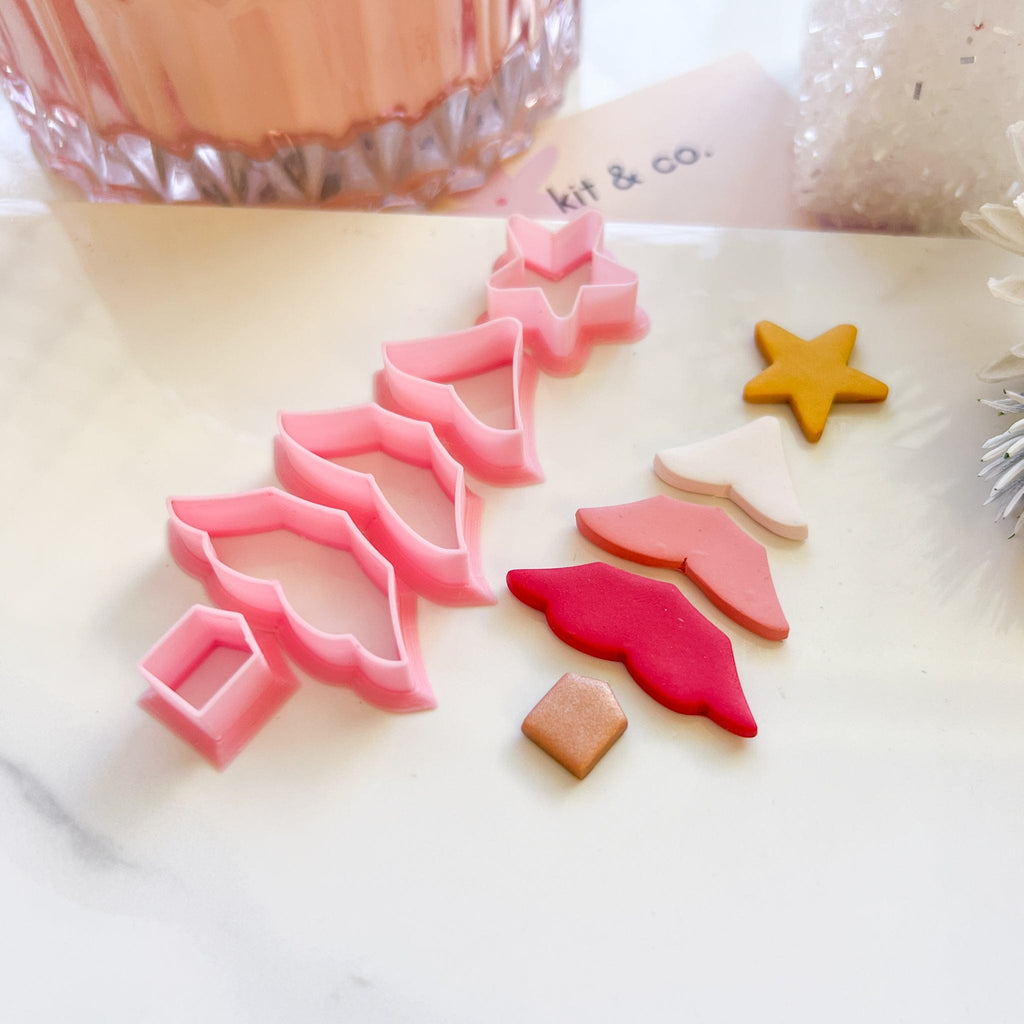 kitandco.com.au Cutter Yule Tree - Clay Cutter Set (5pc)