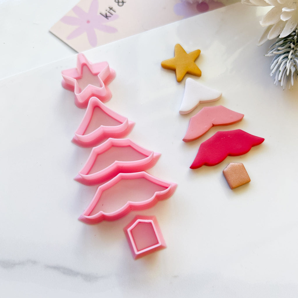 kitandco.com.au Cutter Yule Tree - Clay Cutter Set (5pc)