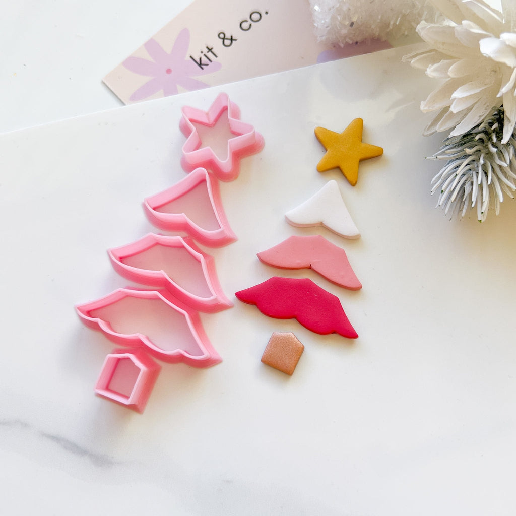 kitandco.com.au Cutter Yule Tree - Clay Cutter Set (5pc)