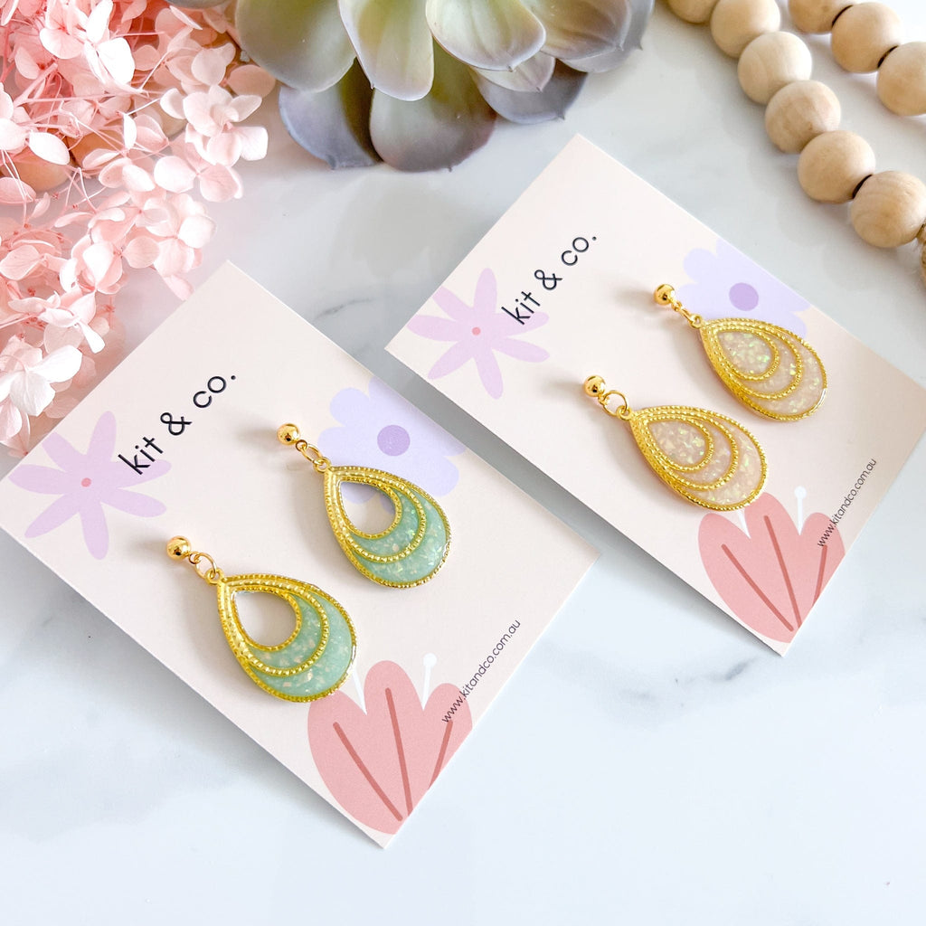 kitandco.com.au Earrings "Ayla" Dangles - Aqua