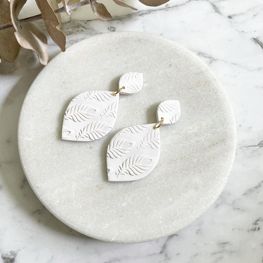 kitandco.com.au Earrings Carrie" Feather Embossed Earrings