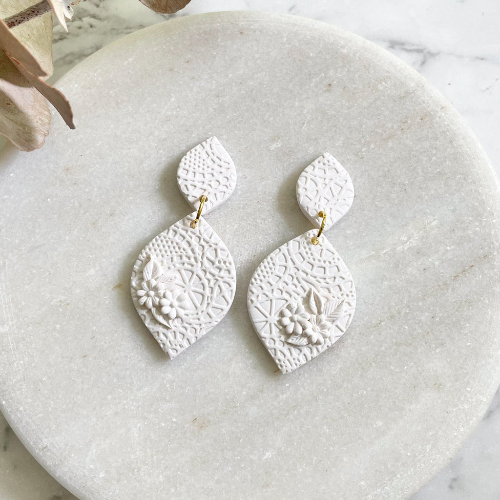 kitandco.com.au Earrings "Carrie" Lace Embossed Earrings