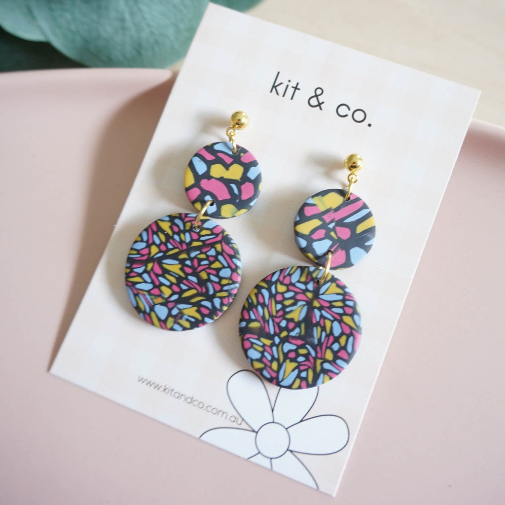 kitandco.com.au Earrings "Phoebe" Dangles - Multi-coloured